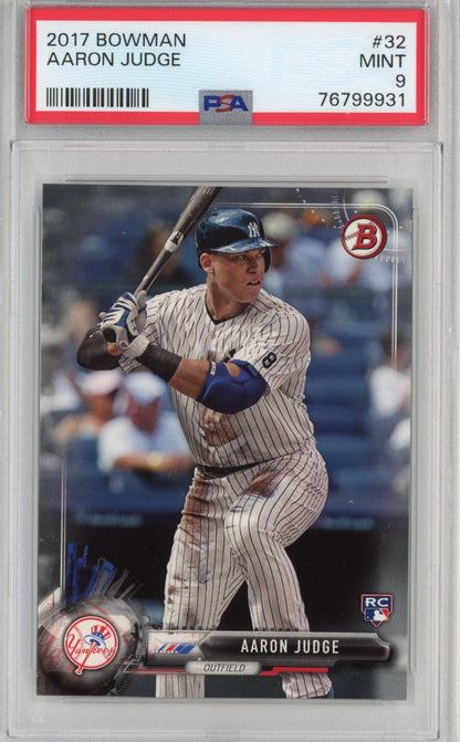 Graded 2017 Topps Bowman Aaron Judge #32 Rookie Debut RC Baseball Card PSA 9 Mint