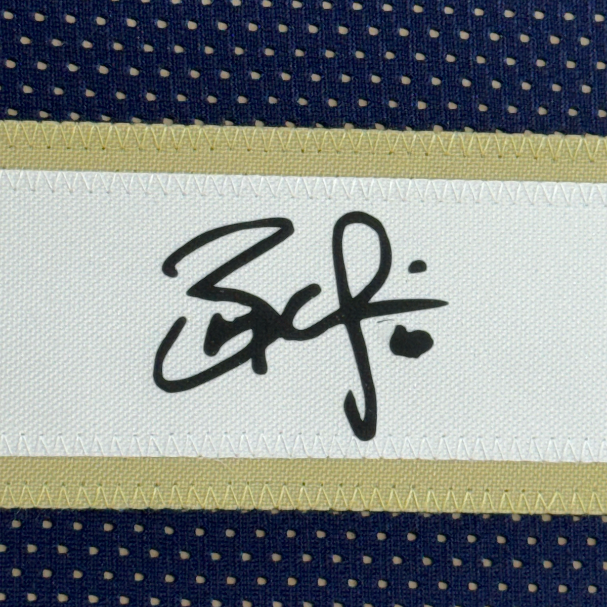 Framed Facsimile Autographed Brady Quinn 35x39 Notre Dame Blue Reprint Laser Auto College Football Jersey