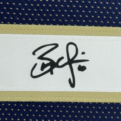 Framed Facsimile Autographed Brady Quinn 35x39 Notre Dame Blue Reprint Laser Auto College Football Jersey