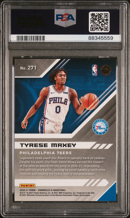 Graded 2020 Panini Chronicles Tyrese Maxey #271 Rookie RC Basketball Card PSA 10 Gem Mint