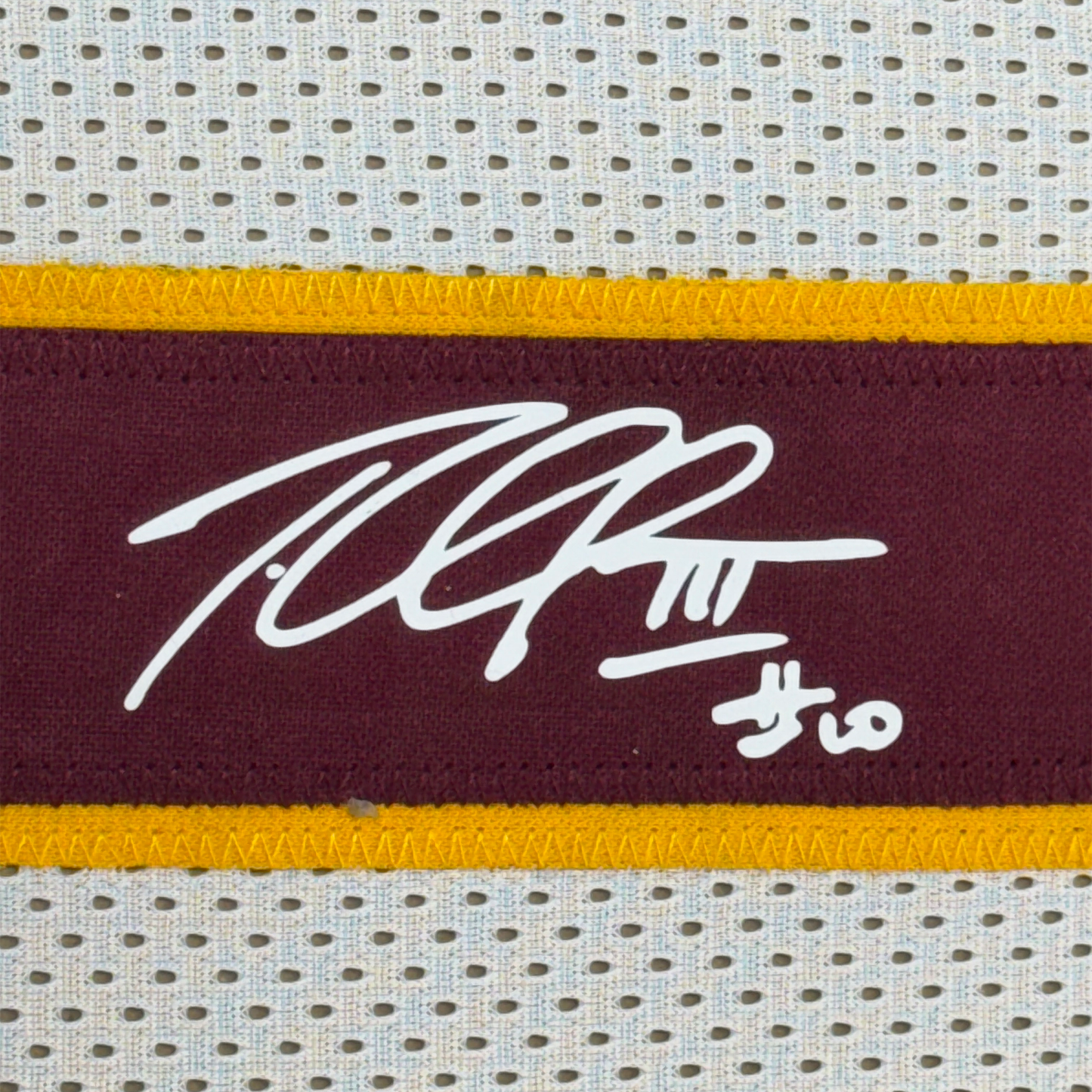Framed Facsimile Autographed Robert Griffin III 35x39 Washington White Reprint Laser Auto Football Jersey
