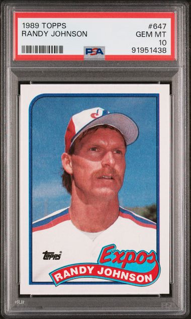 Graded 1989 Topps Randy Johnson #647 Rookie RC Baseball Card PSA 10 Gem Mint