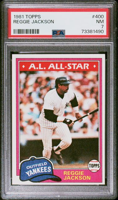 Graded 1981 Topps Reggie Jackson #400 Baseball Card PSA 7 Near Mint