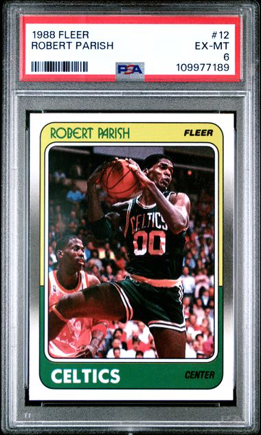 Graded 1988 Fleer Robert Parish #12 Basketball Card PSA 6 EX-MT
