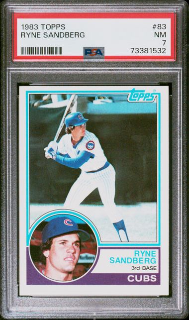 Graded 1983 Topps Ryne Sandberg #83 Rookie RC Baseball Card PSA 7 Near Mint