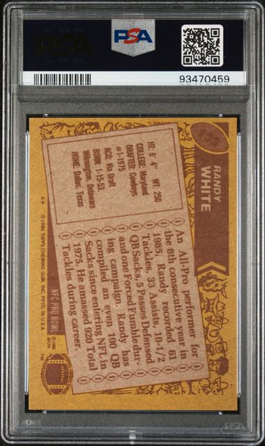 Graded 1986 Topps Randy White #133 Football Card PSA 6 EX-MT