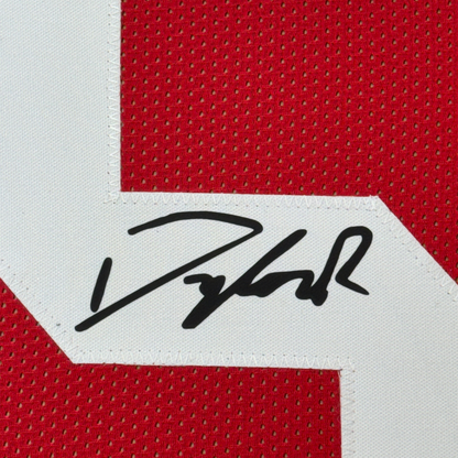 Framed Facsimile Autographed Dylan Raiola 35x39 Nebraska  Red Reprint Laser Auto College Football Jersey