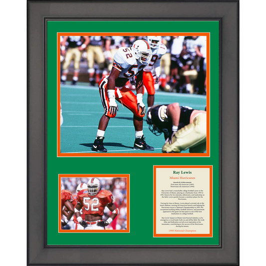 Framed Ray Lewis Miami Hurricanes College Football 11"x14"Three Photo Collage