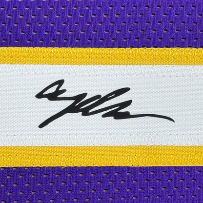 Framed Facsimile Autographed Angel Reese 35x39 LSU Purple Reprint Laser Auto College Basketball Jersey
