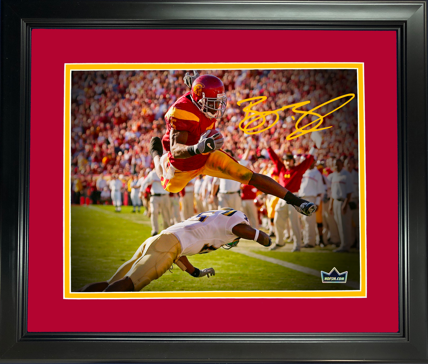 Framed Reggie Bush Facsimile Laser Engraved Signature Auto USC Trojans 11"x14"College Football Photo HOFSM Holo
