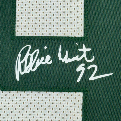 Framed Facsimile Autographed Reggie White 35x39 Green Bay White Reprint Laser Auto Football Jersey