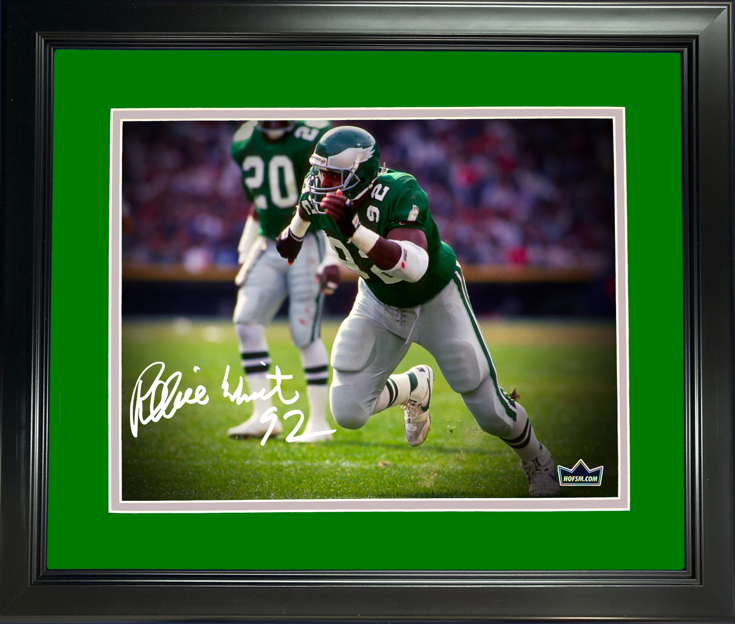 Framed Reggie White Facsimile Laser Engraved Signature Auto Philadelphia Eagles 11"x14"Football Photo HOFSM Holo
