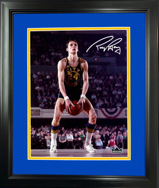 Framed Rick Barry Facsimile Laser Engraved Signature Auto 11"x14"Basketball Photo HOFSM Holo