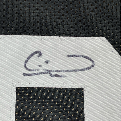 Framed Autographed/Signed Calvin Ridley 35x39 Jacksonville Black Football Jersey Beckett BAS COA