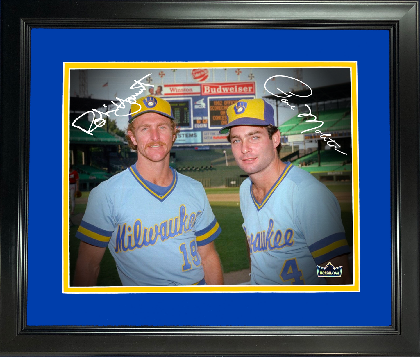 Framed Robin Yount & Paul Molitor Milwaukee Brewers Dual Facsimile Laser Engraved Signature Auto 11"x14"Baseball Photo HOFSM Holo
