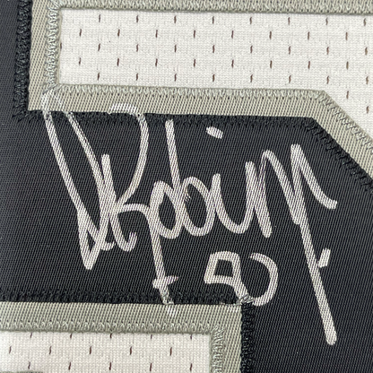 Framed Autographed/Signed David Robinson 35x39 San Antonio Spurs White Mitchell & Ness HWC Basketball Jersey Beckett BAS COA