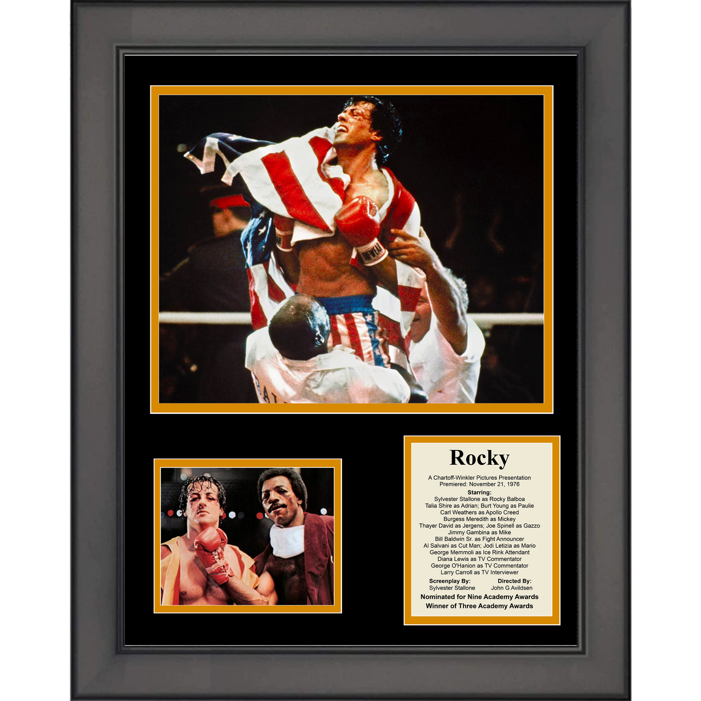 Framed Rocky Balboa Sylvester Stallone Boxing Movie 11"x14"Three Photo Collage
