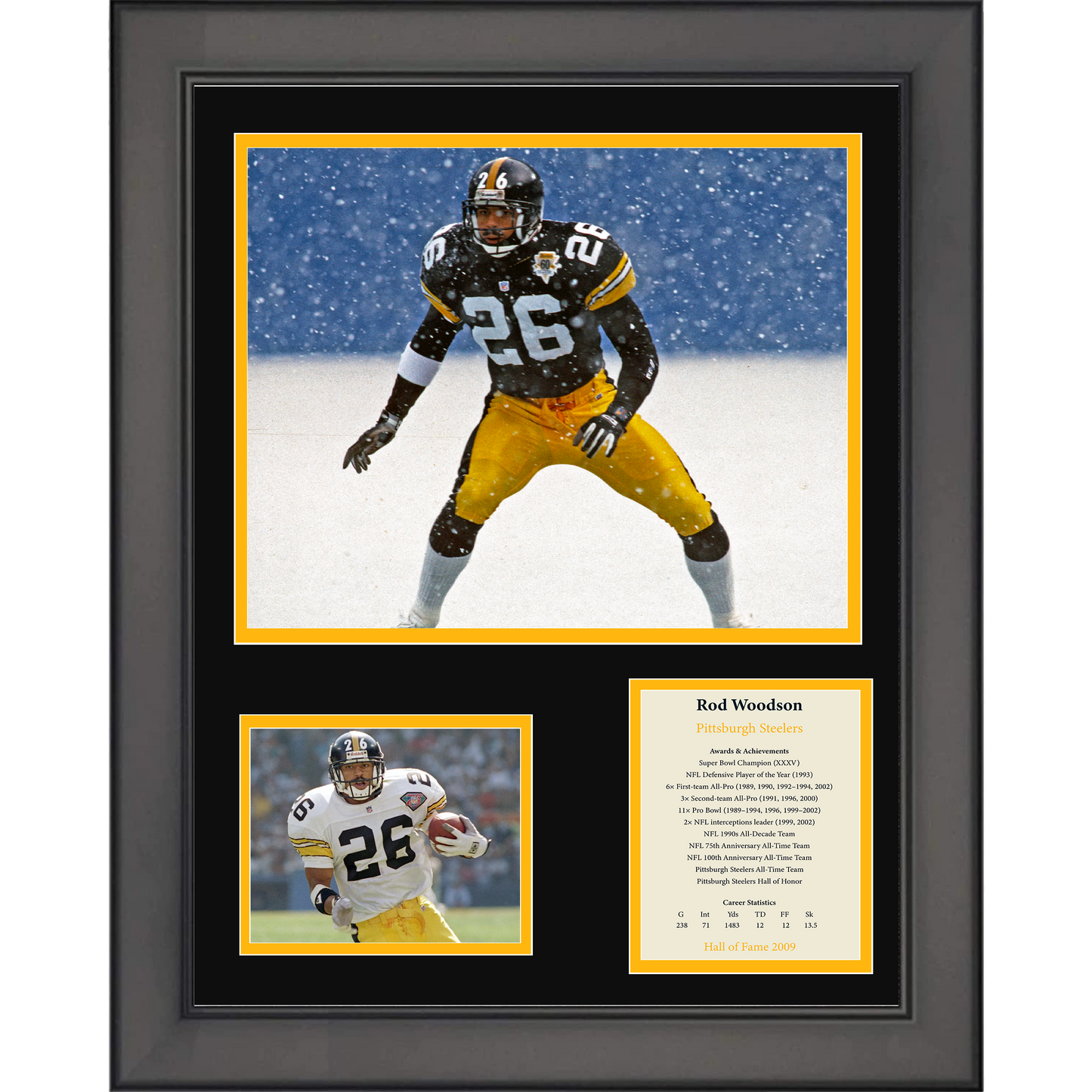 Framed Rod Woodson Hall of Fame Pittsburgh Steelers 11"x14"Three Photo Collage