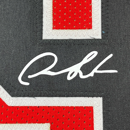 Framed Facsimile Autographed Dennis Rodman 35x39 Chicago Red Reprint Laser Auto Basketball Jersey