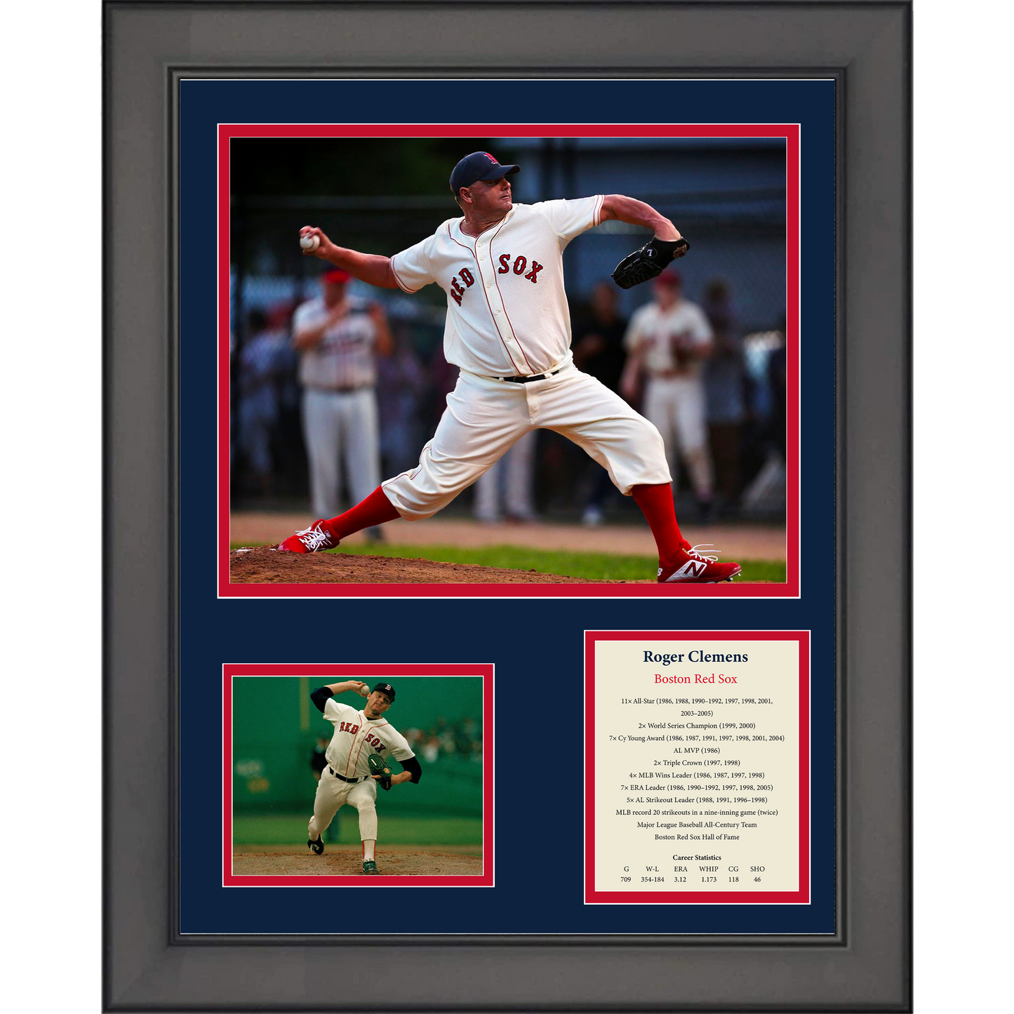 Framed Roger Clemens Boston Red Sox Hall of Fame 11"x14"Baseball Three Photo Collage