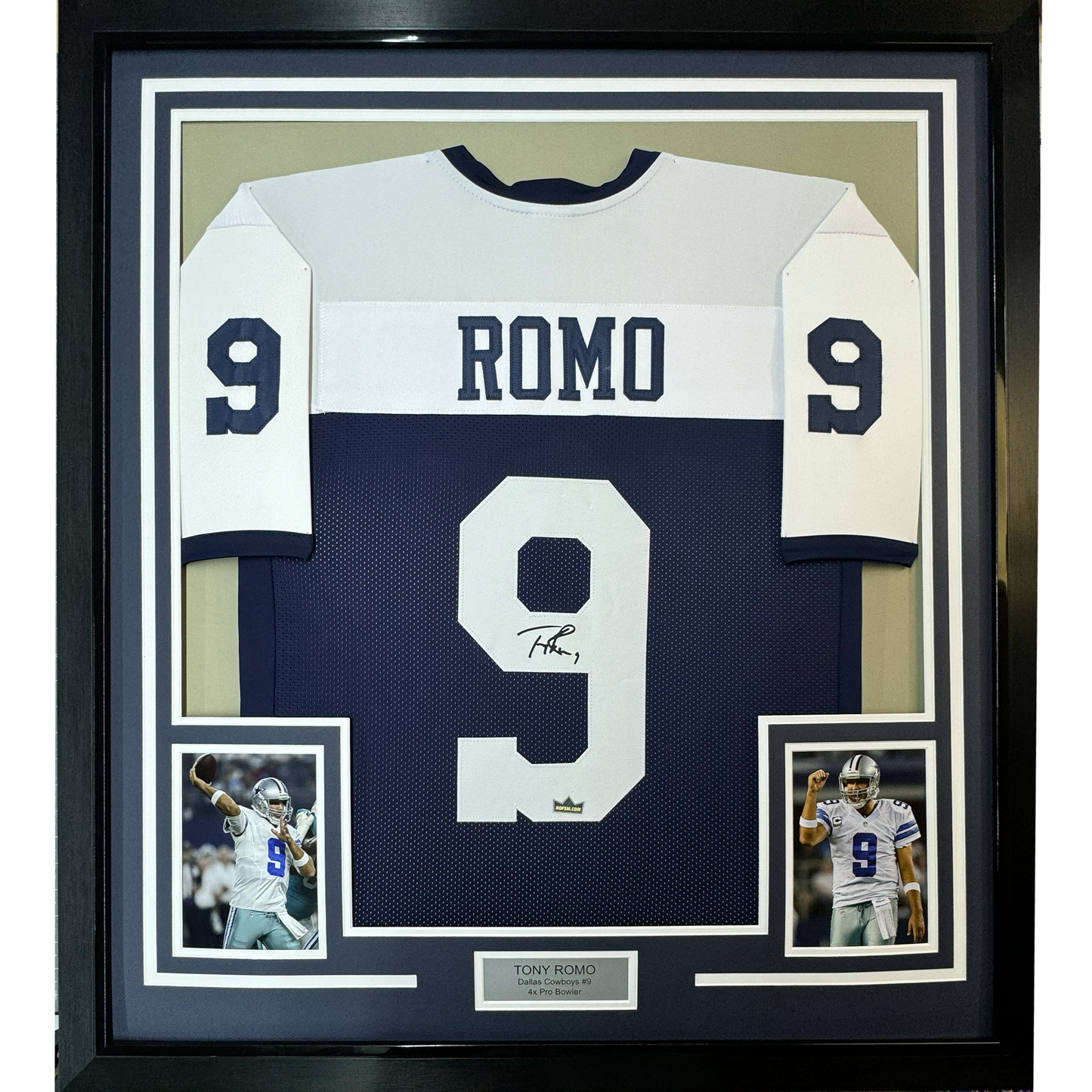 Framed Facsimile Autographed Tony Romo 35x39 Dallas Thanksgiving Day Reprint Laser Auto Football Jersey