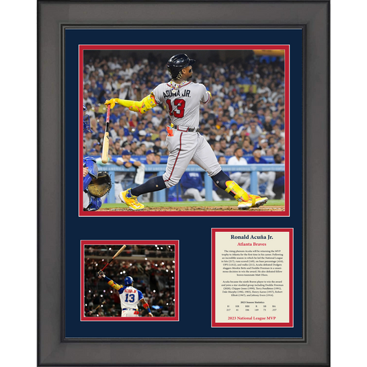 Framed Ronald Acuna Jr 2023 NL MVP Baseball 11"x14" Three Photo Collage