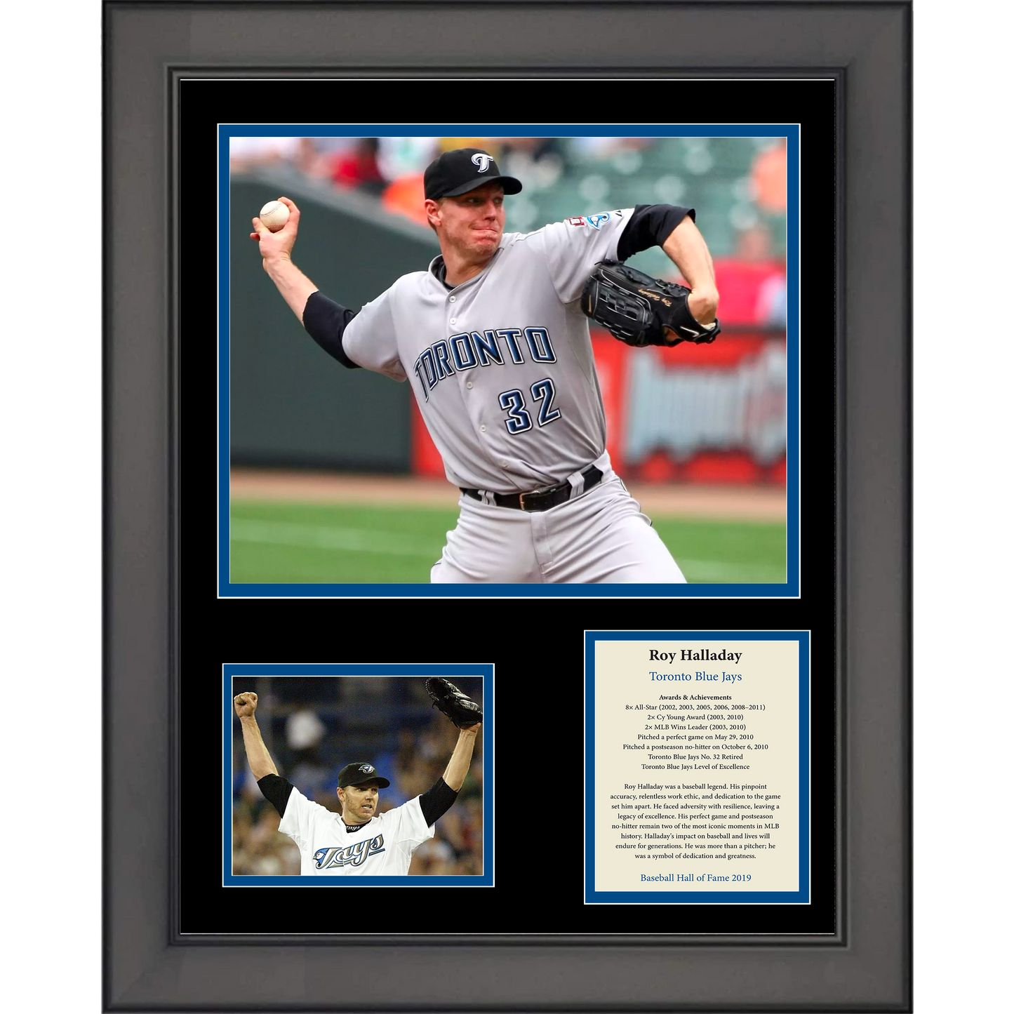 Framed Roy Halladay Hall of Fame Toronto Blue Jays 11"x14"Baseball Three Photo Collage
