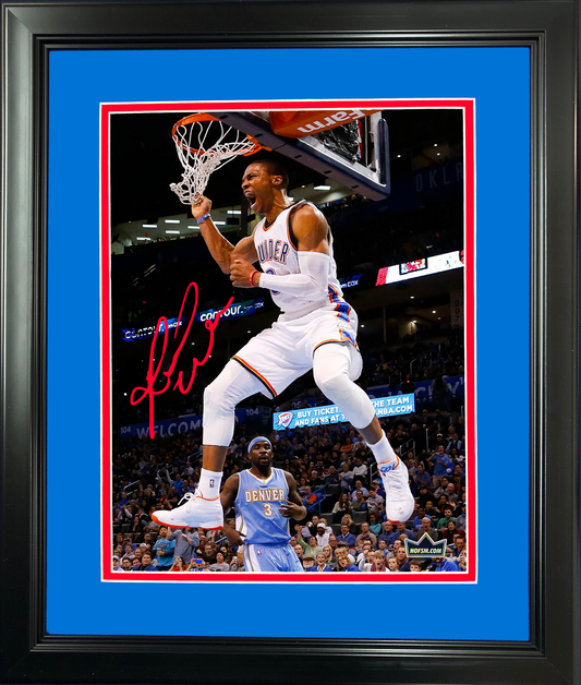 Framed Russell Westbrook Facsimile Laser Engraved Signature Auto 11"x14"Basketball Photo HOFSM Holo