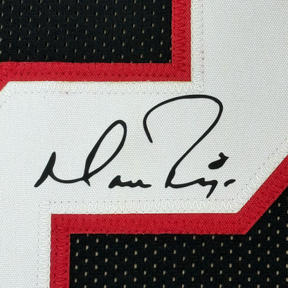 Framed Facsimile Autographed Matt Ryan 35x39 Atlanta Black Retro Reprint Laser Auto Football Jersey