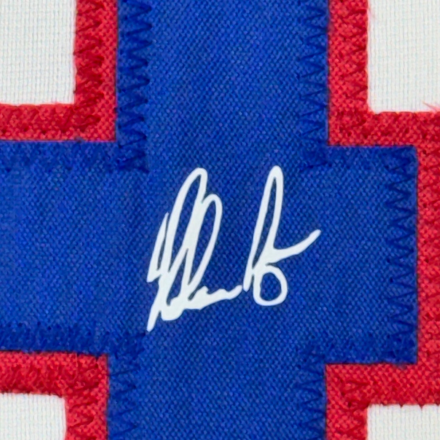 Framed Facsimile Autographed Nolan Ryan 35x39 Texas White Reprint Laser Auto Baseball Jersey