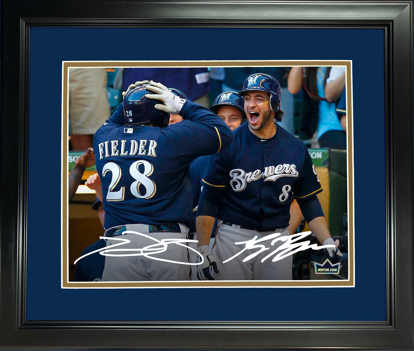 Framed Ryan Braun & Prince Fielder Milwaukee Brewers Dual Facsimile Laser Engraved Signature Auto 11"x14"Baseball Photo HOFSM Holo