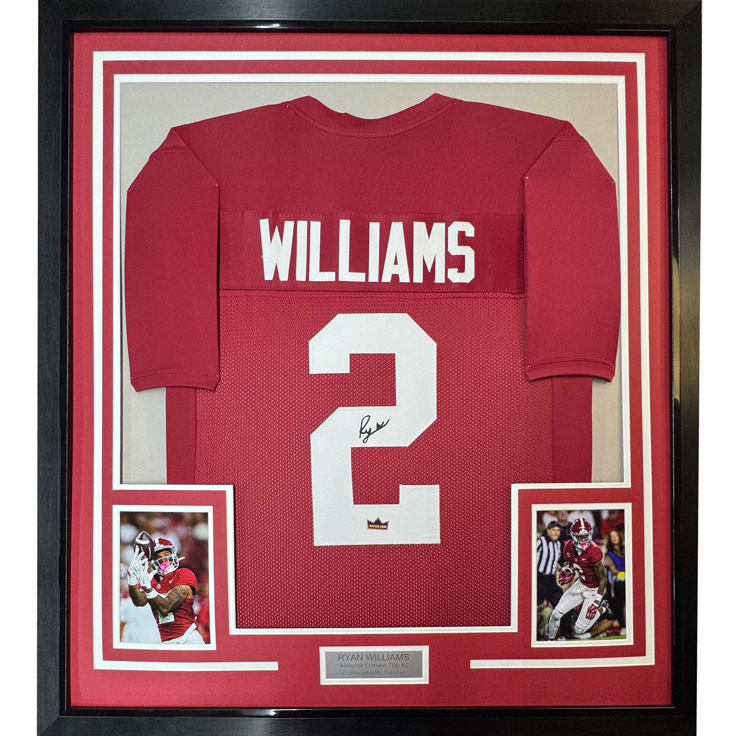Framed Facsimile Autographed Ryan Williams 35x39 Alabama Red Reprint Laser Auto College Football Jersey