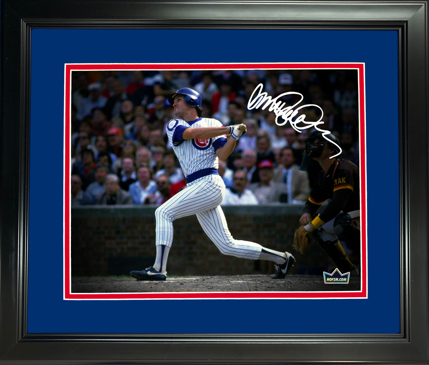 Framed Ryne Sandberg Facsimile Laser Engraved Signature Auto Chicago Cubs 11"x14"Baseball Photo HOFSM Holo