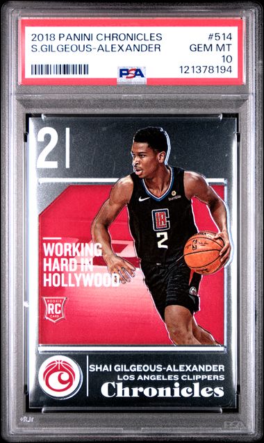 Graded 2018-19 Panini Chronicles Shai Gilgeous-Alexander #514 Rookie RC Basketball Card PSA 10 Gem Mint