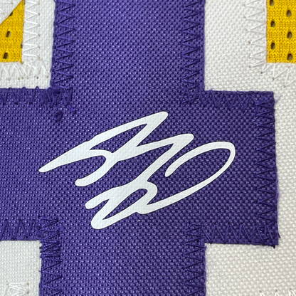 Framed Facsimile Autographed Shaquille Shaq O'Neal 35x39 Los Angeles LA Yellow Reprint Laser Auto Basketball Jersey