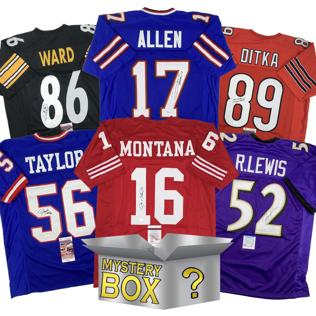 Autographed/Signed Football SILVER Series 1 Jersey Mystery Box with PSA JSA or Beckett COA