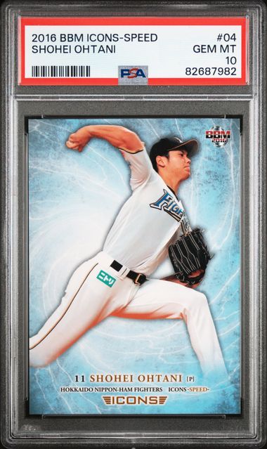 Graded 2016 BBM Icons Speed Shohei Ohtani #04 Rookie RC Baseball Card PSA 10 Gem Mint
