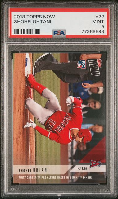 Graded 2018 Topps Now Shohei Ohtani #72 Rookie RC Baseball Card PSA 9 Mint