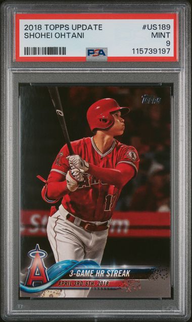Graded 2018 Topps Update Shohei Ohtani #US189 Rookie RC Baseball Card PSA 9 Mint