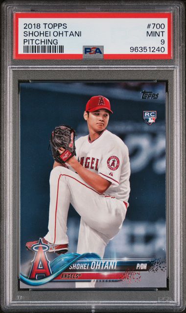 Graded 2018 Topps Shohei Ohtani #700 Pitching Rookie RC Baseball Card PSA 9 Mint