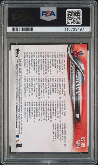 Graded 2018 Topps Update Shohei Ohtani #US189 Rookie RC Baseball Card PSA 9 Mint