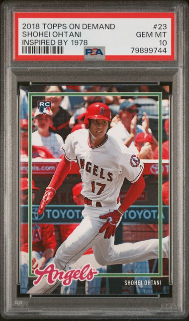 Graded 2018 Topps On Demand Shohei Ohtani #23 Inspired by 1978 Rookie RC Baseball Card PSA 10 Gem Mint