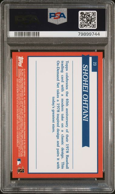 Graded 2018 Topps On Demand Shohei Ohtani #23 Inspired by 1978 Rookie RC Baseball Card PSA 10 Gem Mint
