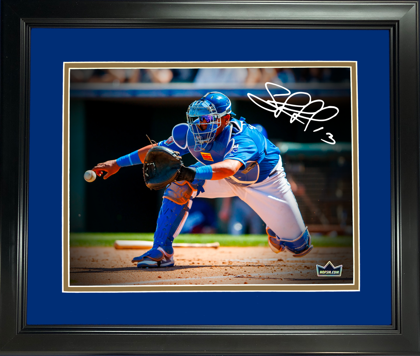 Framed Salvador Perez Kansas City Royals Facsimile Laser Engraved Signature Auto 11"x14"Baseball Photo HOFSM Holo