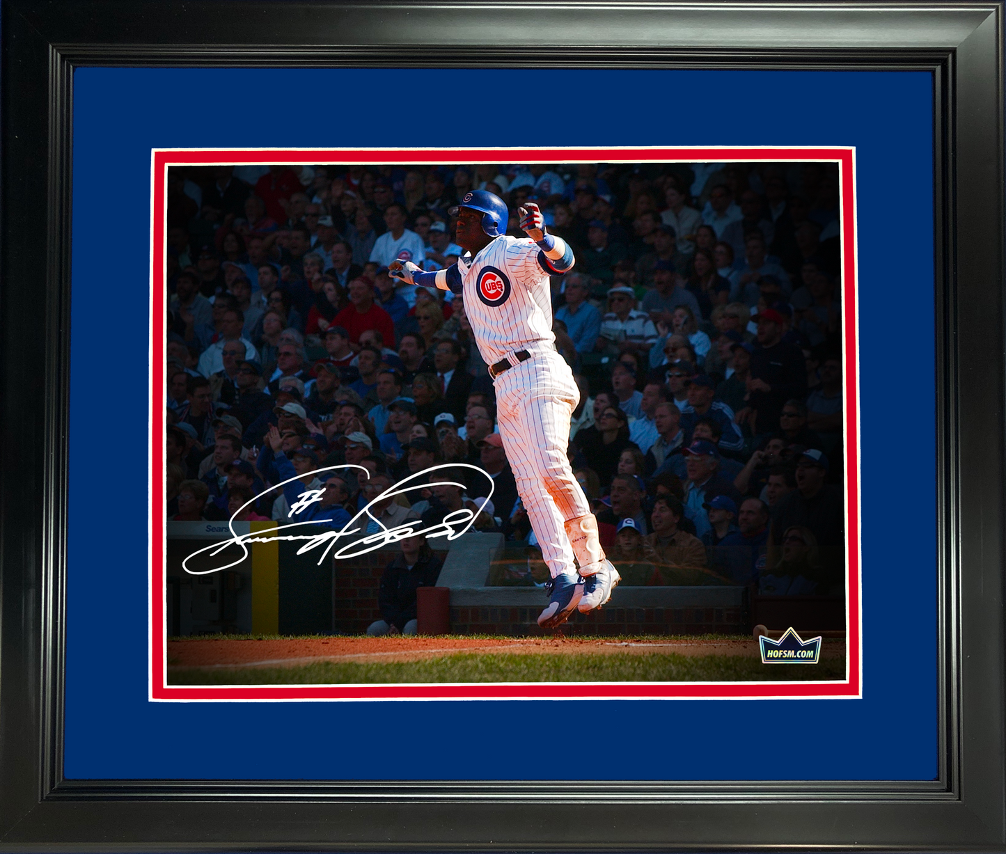 Framed Sammy Sosa Facsimile Laser Engraved Signature Auto Chicago Cubs 11"x14"Baseball Photo HOFSM Holo