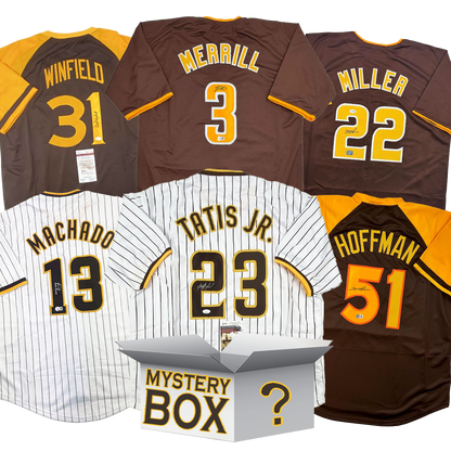 Autographed/Signed San Diego Baseball Jersey Mystery Box with PSA JSA or Beckett COA