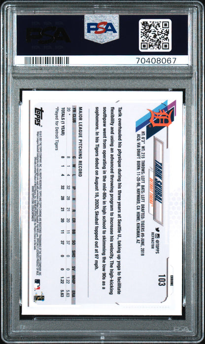 Graded 2021 Topps Chrome Tarik Skubal #103 Refractor Rookie RC Baseball Card PSA 10 Gem Mint