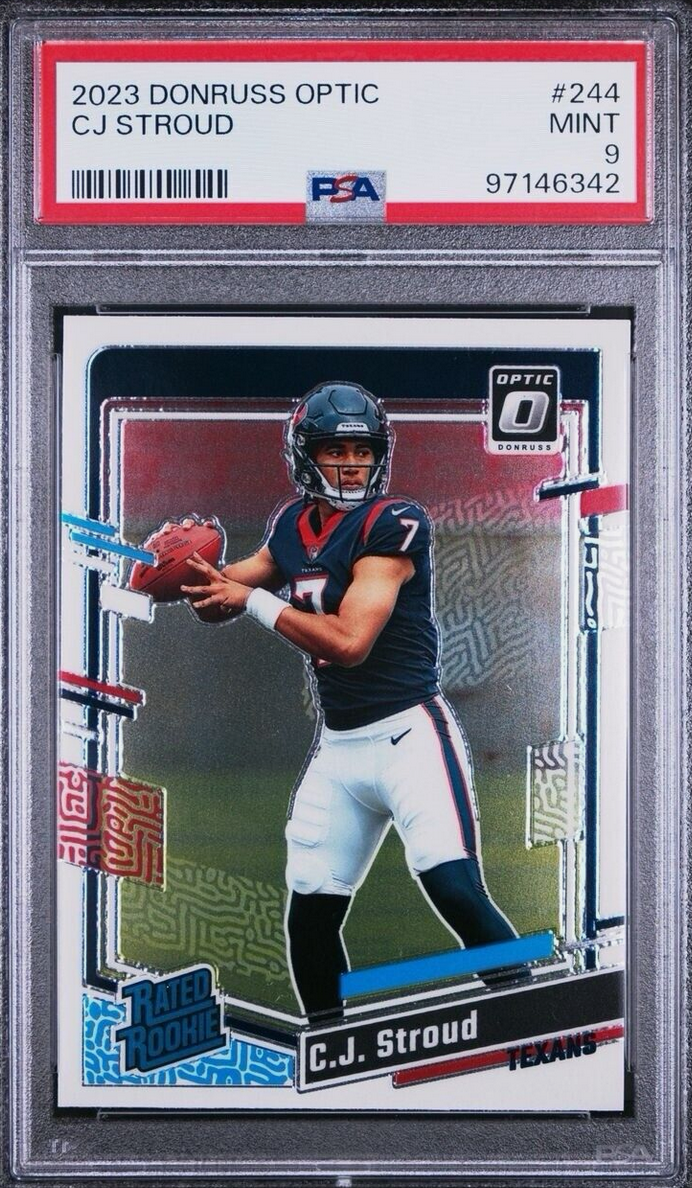 Graded 2023 Panini Donruss Optic CJ Stroud #244 Rookie RC Football Card PSA 9 Mint