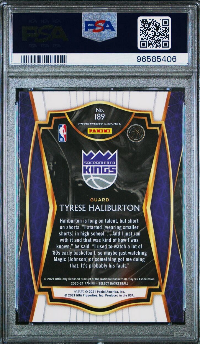 Graded 2020 Panini Select Tyrese Haliburton #189 Rookie RC Basketball Card PSA 10 Gem Mint