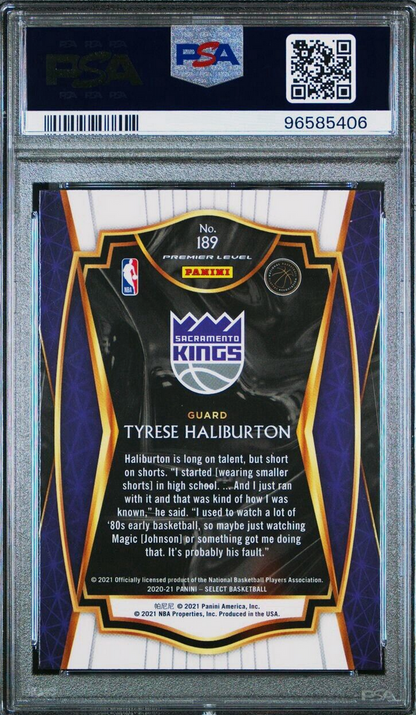 Graded 2020 Panini Select Tyrese Haliburton #189 Rookie RC Basketball Card PSA 10 Gem Mint